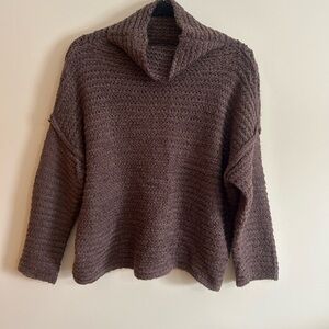 Aerie Chocolate Brown Cowl Neck Sweater